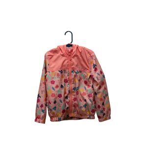 Eddie Bauer Girls Size 5 Hooded Windbreaker Jacket Pink Floral